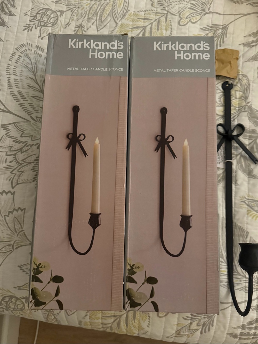 NWT Black Metal Taper Candle Sconces